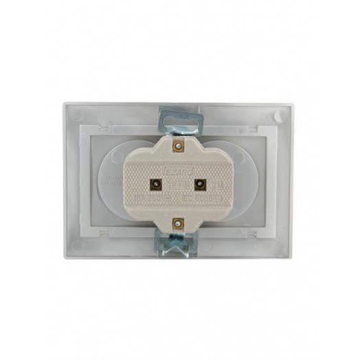 Розетка 2-м СП Mira 16А IP20 без заземл. со вставкой керамика сер. метал. LEZARD 701-1010-128