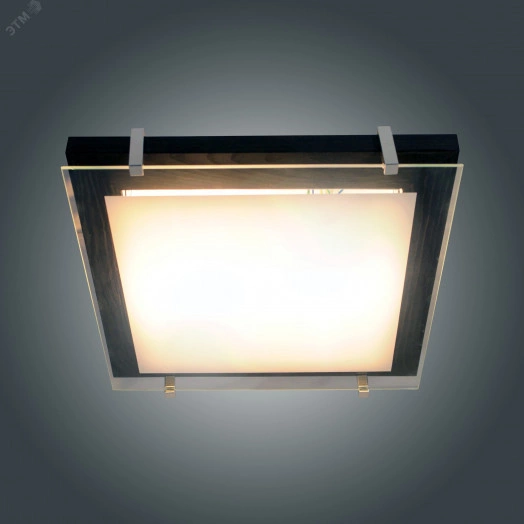 Светильник Полесье 300х300 НПБ 09-2х40-001 М94 белый корпус венге держатель хром ИУ