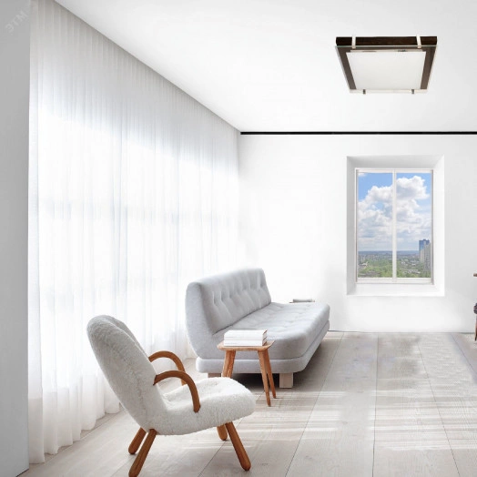 Светильник Полесье 300х300 НПБ 09-2х40-001 М94 белый корпус венге держатель хром ИУ