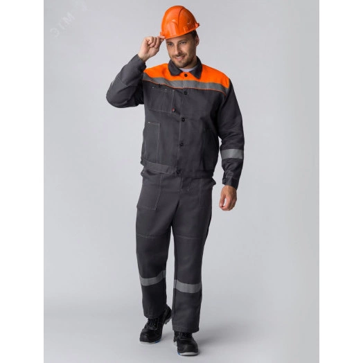 Костюм Легион-1 СОП (ткань Смесовая,210) брюки, темно-серый оранжевый, 44-46  182-188