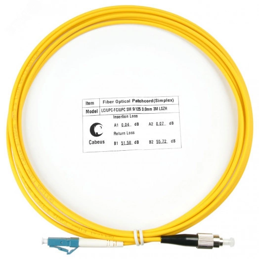 Шнур оптический simplex 3м LC-FC 9/125 sm  LSZH FOP(s)-9-LC-FC-3m