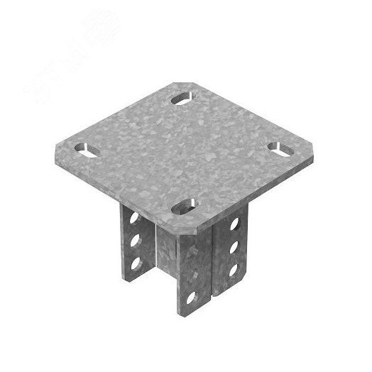 Потолочное крепление двойное для средних нагрузок 30х50 мм, толщ. 3,0 мм, гальван. цинк