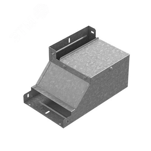 Поворот вертикальный вверх левый к лотку 100х100, толщ. 1,0 мм, Сендзимир цинк