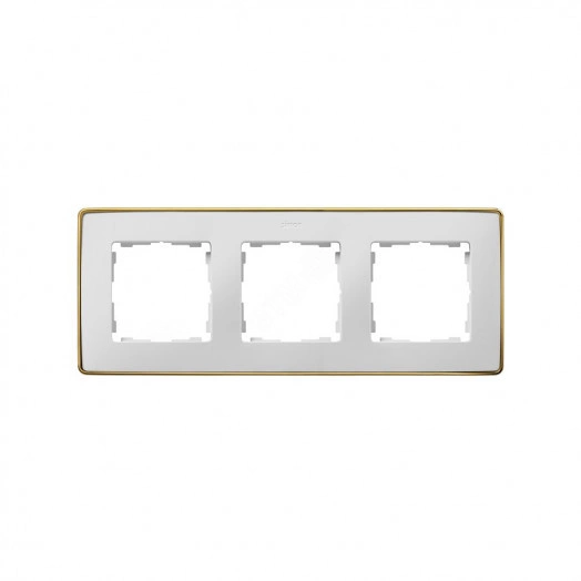 Рамка декоративная, 3 поста, Select, S82 Detail, белый-золото