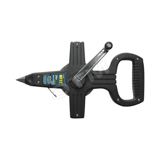 Рулетка землемерная, стальная лента, черный открытый пластиковый корпус 30 м