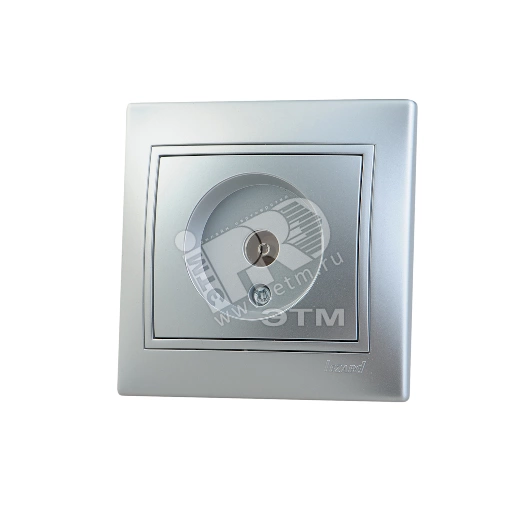 MIRA Розетка телевизионная ТV проходная металлик серый с вставкой