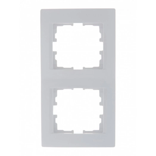KARINA Рамка 2-ая вертикальная б/вст белая (10шт/120шт)