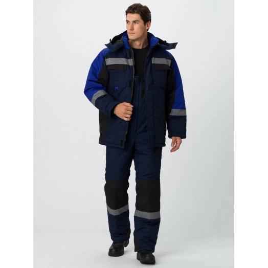 Костюм зимний Фаворит-Мега (ткань Протек,240) полукомбинезон, темно-синий черный васильковый, 60-62  170-176