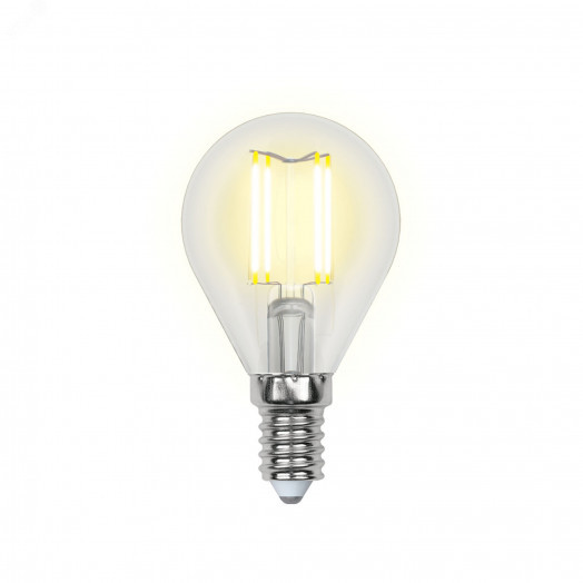 LED-G45-6W/NW/E14/CL GLA01TR Лампа светодиодная. Форма ''шар'', прозрачная. Серия Air. Белый свет (4000K). Картон. ТМ Uniel