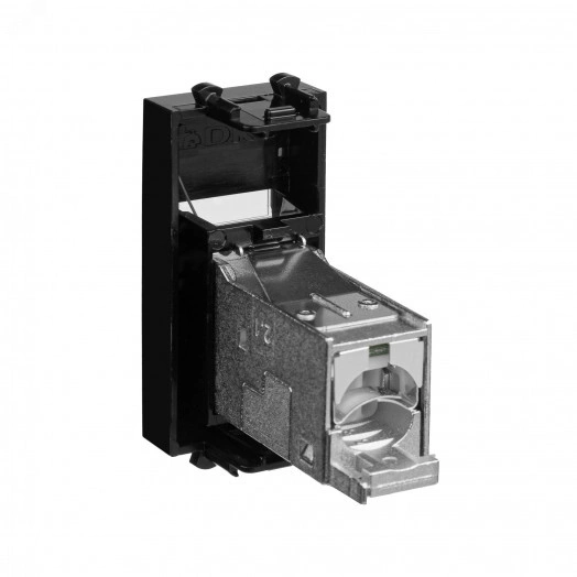 Розетка компьютерная 'Черный квадрат' Avanti RJ-45 модульная категория 5е экран 1 модуль