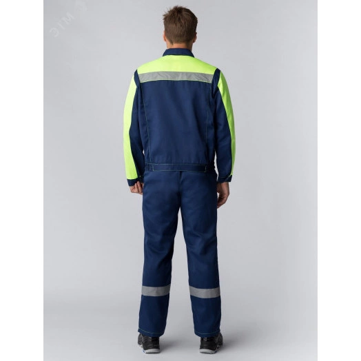 Костюм Сфера NEW (ткань Смесовая,210) полукомбинезон, темно-синий/лимонный, 44-46/ 170-176