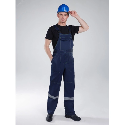 Костюм Сфера NEW (ткань Смесовая,210) полукомбинезон, темно-синий/лимонный, 44-46/ 170-176