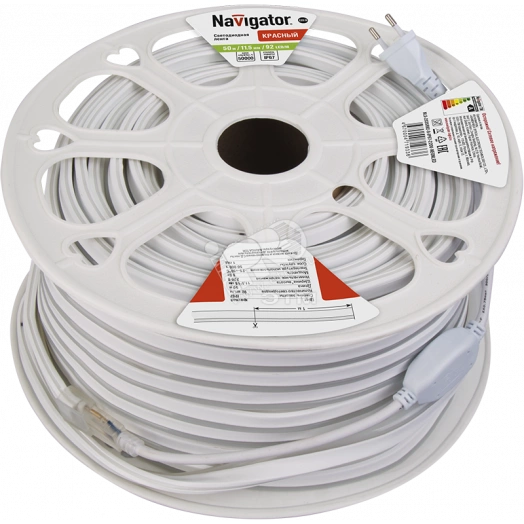 Лента светодиодная LEDх92/м 1м 9Вт/м 220В IP67 красный