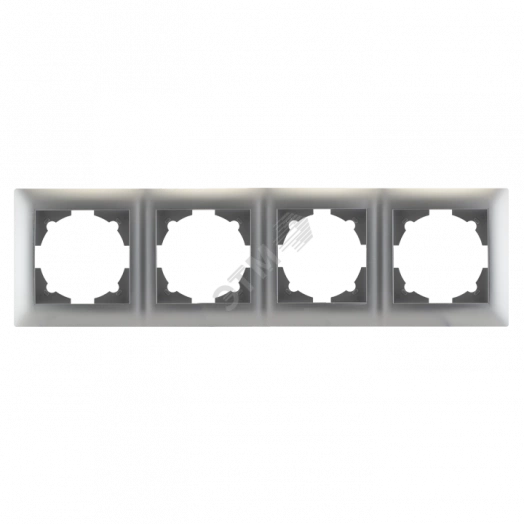 Рамка Милан 4-местная серебряная