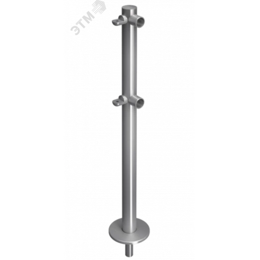 Стойка ограждения съемная L-образная с 2-мя полупетлями под поворотную створку или секцию и 2 муфты слева