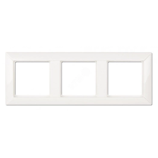 Рамка 3-местная для вертикальной и горизонтальной установки. Серия- Eco Profi. Материал- термопласт. Цвет- белый