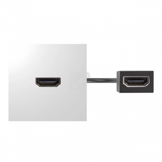Модуль с адаптером, проходной HDMI мама/мама, белый, Simon 400