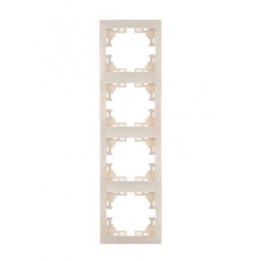 Рамка 4-м Mira вертикал. крем. LEZARD 701-0300-154