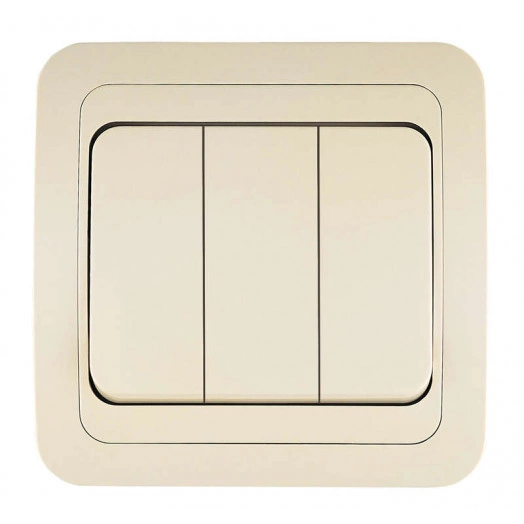 Выключатель 3-кл. 3п СП Mimoza 10А IP20 крем./крем. Makel 25091