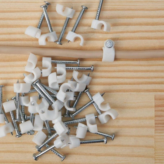 Крепеж кабеля круглый 3мм бел. (упак. (уп.50шт)) Rexant 07-4003