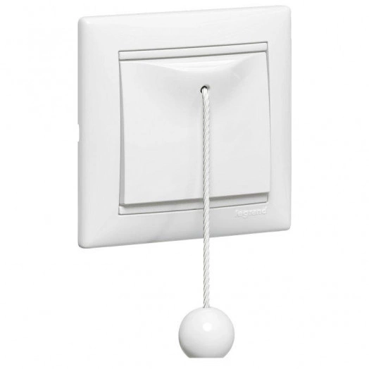 Выключатель 1-кл. 2п 2мод. СП Valena 10А 250В перекидн. без фиксации со шнуром механизм бел. Leg 774419