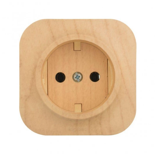 Розетка 1-м ОП Quteo 16А IP20 2P без заземл. без защ. шторок дерево Leg 782270