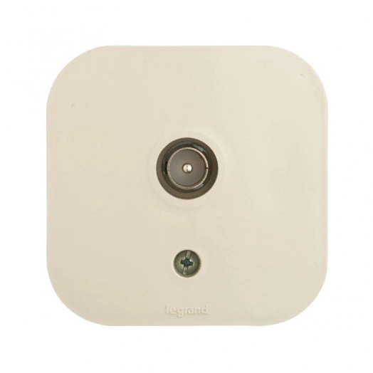 Розетка телевизионная TV 1-м ОП Quteo IP20 с топологией "звезда" сл. кость Leg 782245