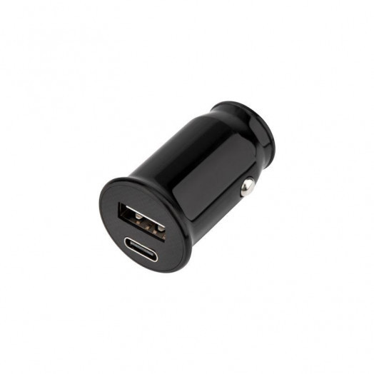 Автозарядка в прикуриватель АЗУ USB-A+USB-C 2.4А черн. Rexant 18-2228