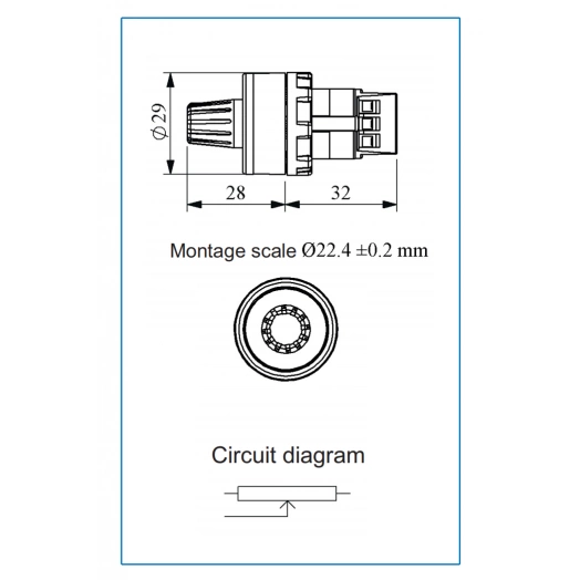 Однооборотный потенциометр Emas 5 кОМ, 86,6В, 17,3мА, 1,5Вт BPR05K