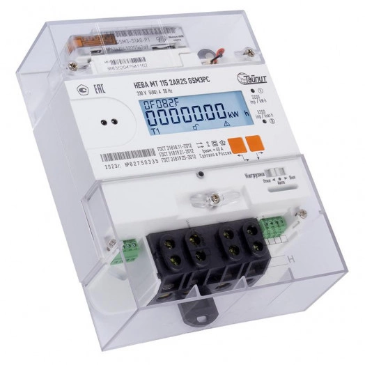 Счетчик НЕВА МТ 115 2AR2S GSM3PC 5(80)A 1ф многотариф. Уральск. вр. ТАЙПИТ 6151467