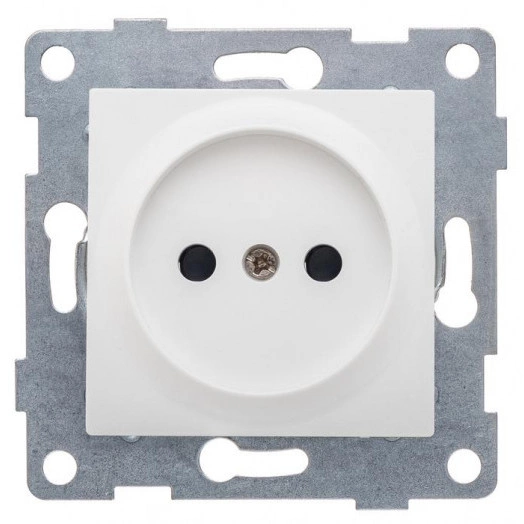 Розетка 1-м СП Ugra 16А 250В без заземл. защ. шторки механизм бел. GUSI С11Р2-001