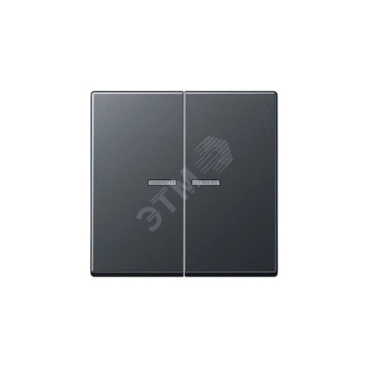 Клавиша 2-я для выключателей и кнопок  с окошком для подсветки. Серия A500  Материал- термопласт  Цвет- матовый антрацит