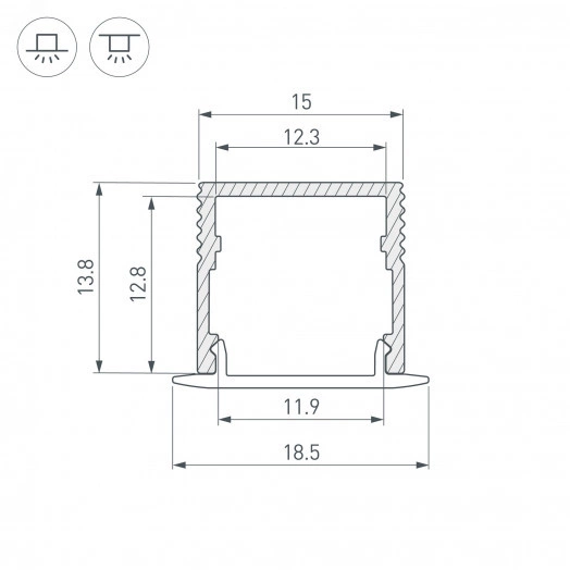 Профиль SL-MINI-15-2000 BLACK (Arlight, Алюминий)