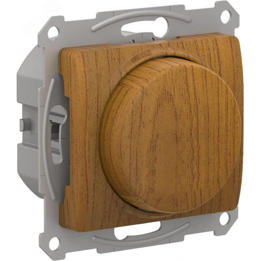 GLOSSA СВЕТОРЕГУЛЯТОР (диммер) поворотно-нажимной, 315Вт, механизм, ДЕРЕВО ДУБ