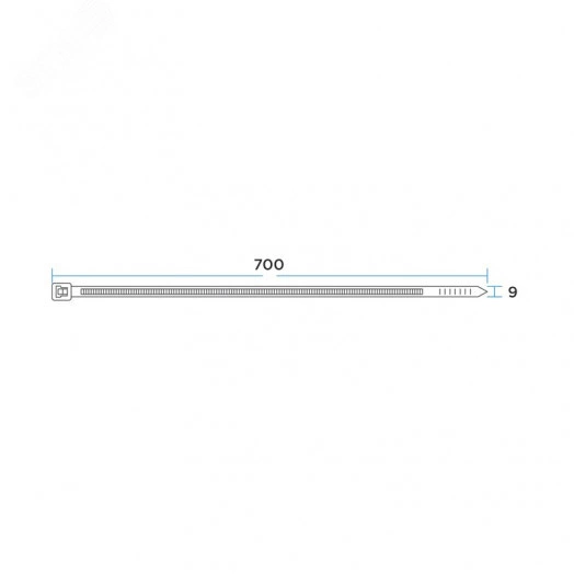 Стяжка кабельная нейлоновая 700x9,0мм, черная (25 шт/уп)