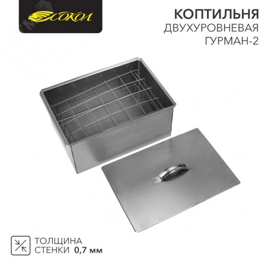 Коптильня Гурман-2 400х280х180, двухуровневая