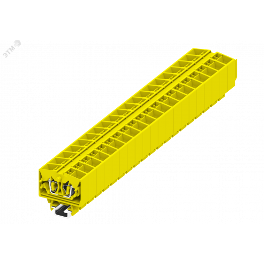 Клемма TB 2-2 на DIN-15, фронт.подключение, сечение 2,5 мм. кв., желтая