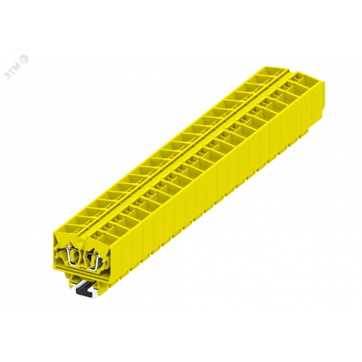 Клемма TB 2-2 на DIN-15, фронт.подключение, сечение 2,5 мм. кв., желтая