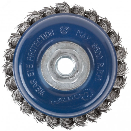 Щетка для УШМ, М14, тип ''Чашка'', крученая витая проволока 0,5 мм, 100 мм, Profi