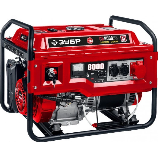 Генератор бензиновый с электростартером, 8000 Вт, 380 В