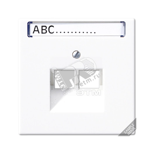 Крышка для сдвоенной телефонной и компьютерной розетки UAE с полем для надписи  слоновая кость