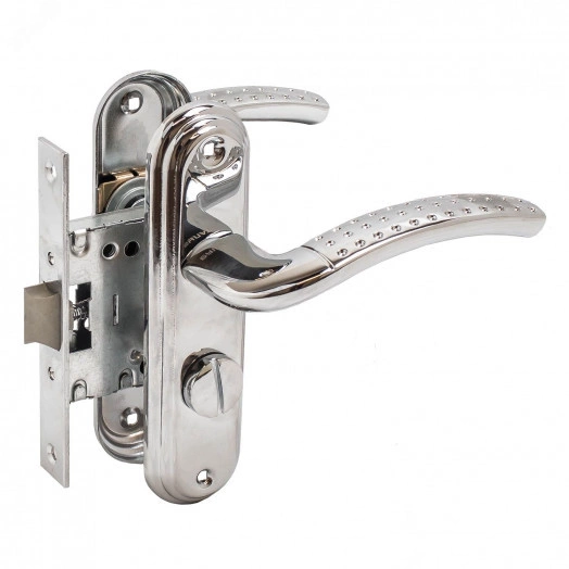 Защелка БУЛАТ ЗЩ1-Д01.04 (Л) АЛЬФА хром ЛЕВАЯ ВНУТР/ПРАВАЯ НАРУЖНЯЯ с фиксацией