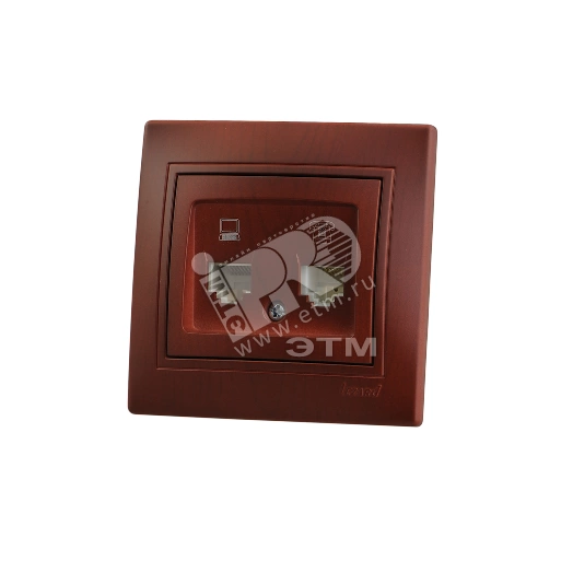 Мира Розетка компьютер+телефон вишня