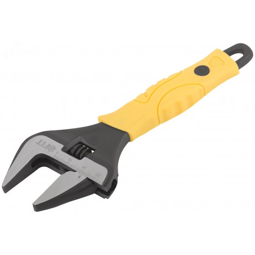 Ключ разводной ''Эталон'', CrV, узкие губки, шкала, экстра увеличенный захват, прорезиненная ручка 150 мм ( 34 мм )