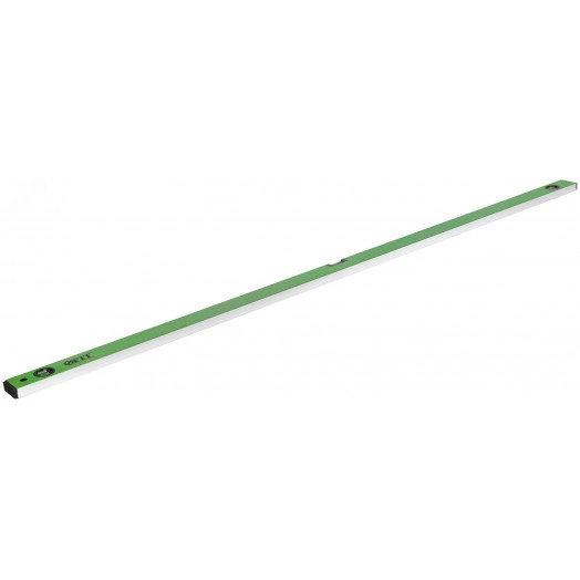 Уровень ''Техно'', 3 глазка, зеленый корпус, фрезерованная рабочая грань, шкала 1500 мм