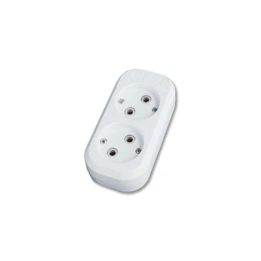 Колодка удлинителя 2-м АВС-пл. без заземл. UNIVersal E202