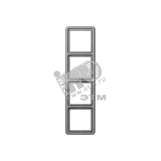 Рамка 4 поста универсальная ударопрочная серая