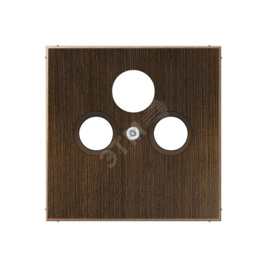 Накладка для телевизионной розетки (SAT-TV-FM)  Серия LS990  Материал- металл  Цвет- античная латунь