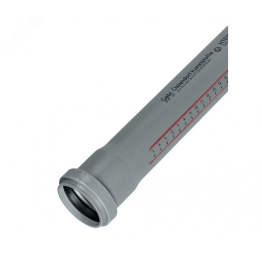 Труба канализационная 50 х 2000 мм НТЕМ однораструбная, серая