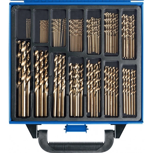 Набор сверл по металлу, 99шт(1-10мм), сталь Р6М5К5, класс А, кобальт